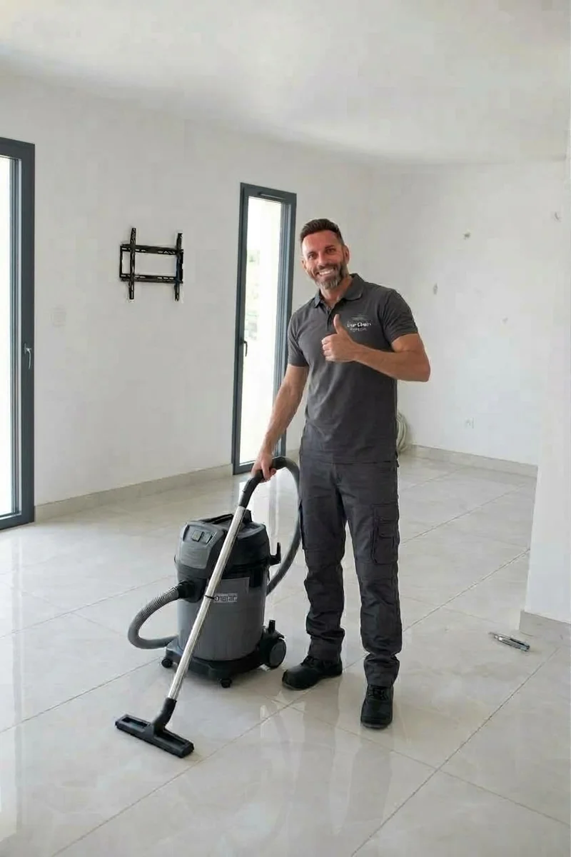 Cédric réalise un nettoyage de fin de chantier